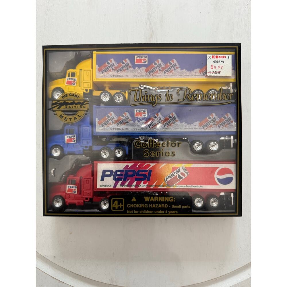 Golden Wheels Things to Remember Pepsi Semi Trucks 1997 Die Cast Collectors Edit